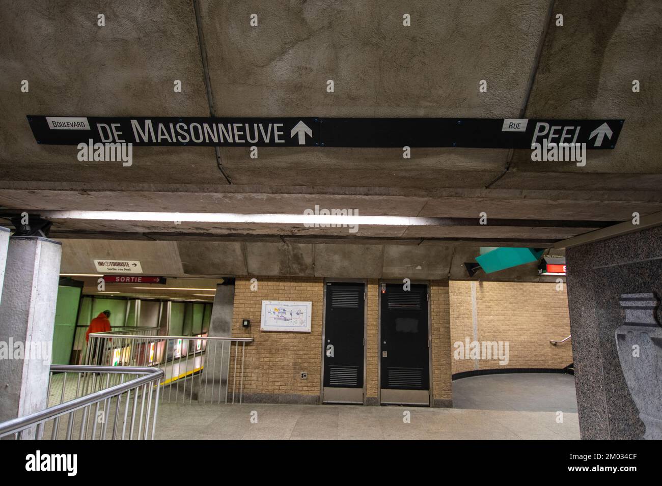 Stazione della metropolitana Peel a Montreal, Quebec, Canada Foto Stock