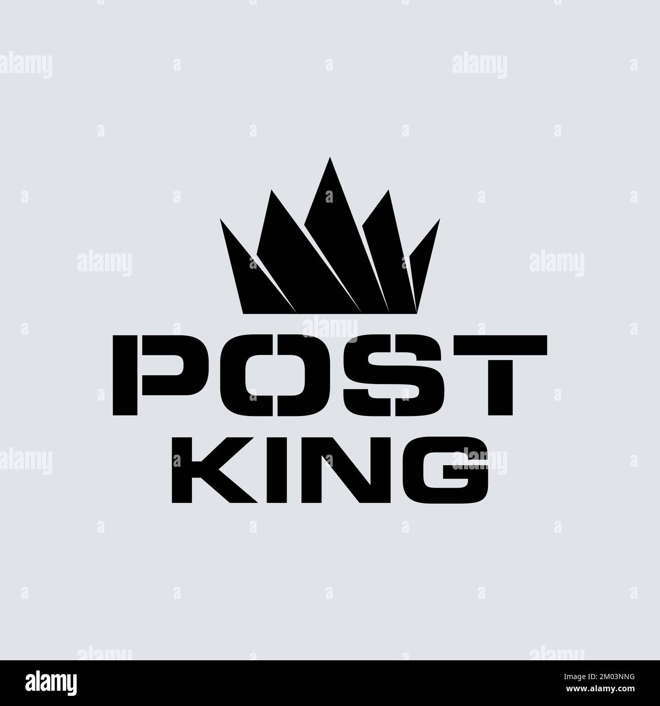 Word POST KING serif font corona di regina creativa premium immagine grafica icona logo design astratto concetto libero vettore tipografia o elegante Illustrazione Vettoriale