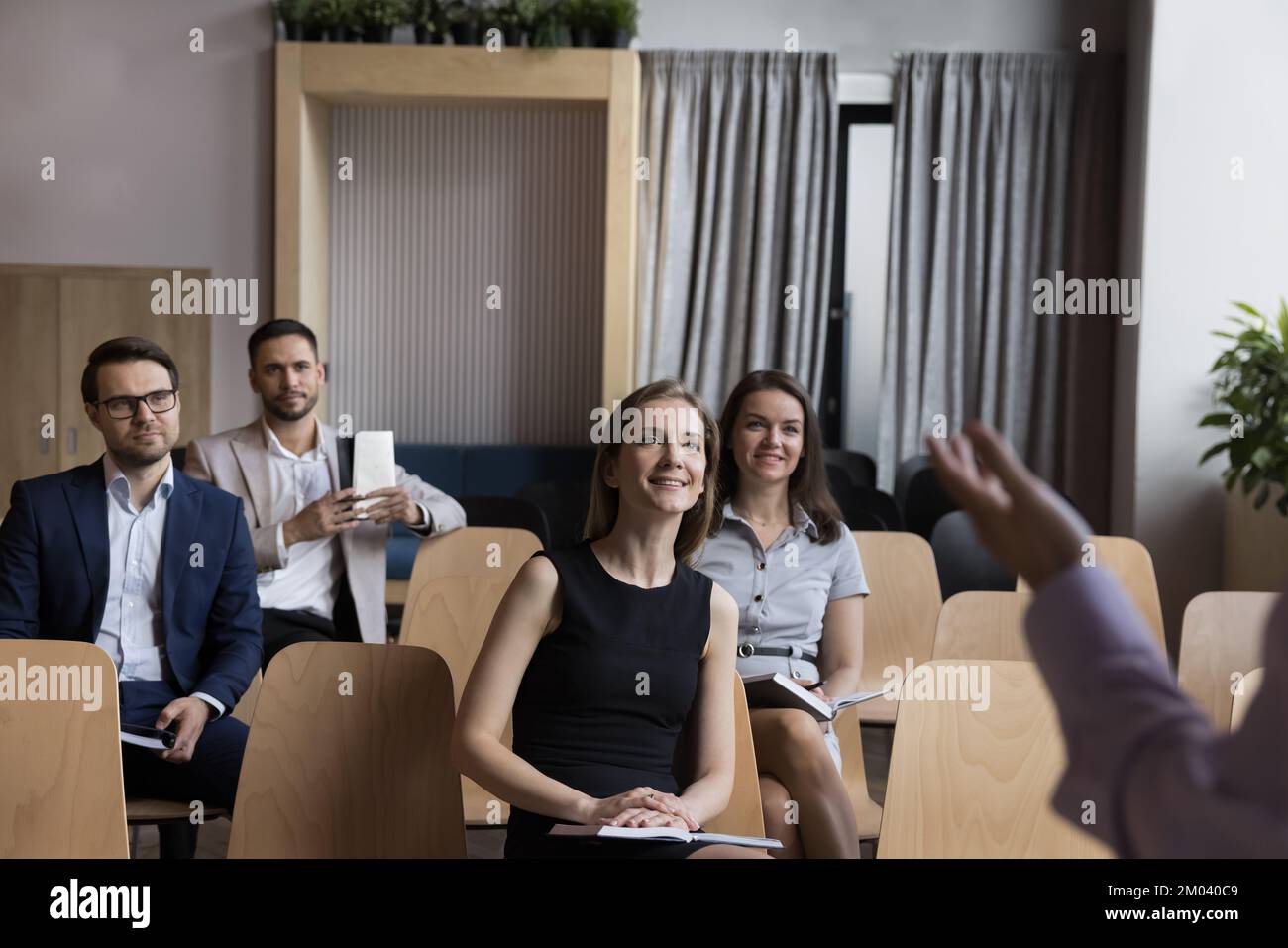 Un gruppo di imprenditori partecipa alla formazione educativa Foto Stock