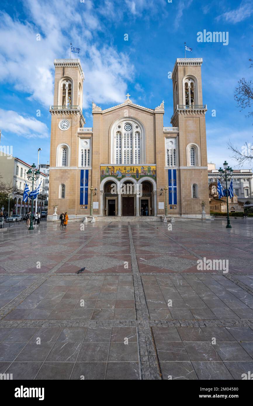 Cattedrale dell'Annunciazione, Chiesa greco-ortodossa, Atene, Grecia, Europa Foto Stock