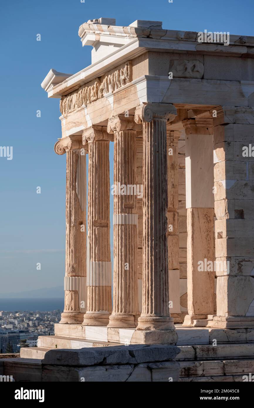 Tempio di Atena Nike, l'Acropoli di Atene, Grecia, Europa Foto Stock