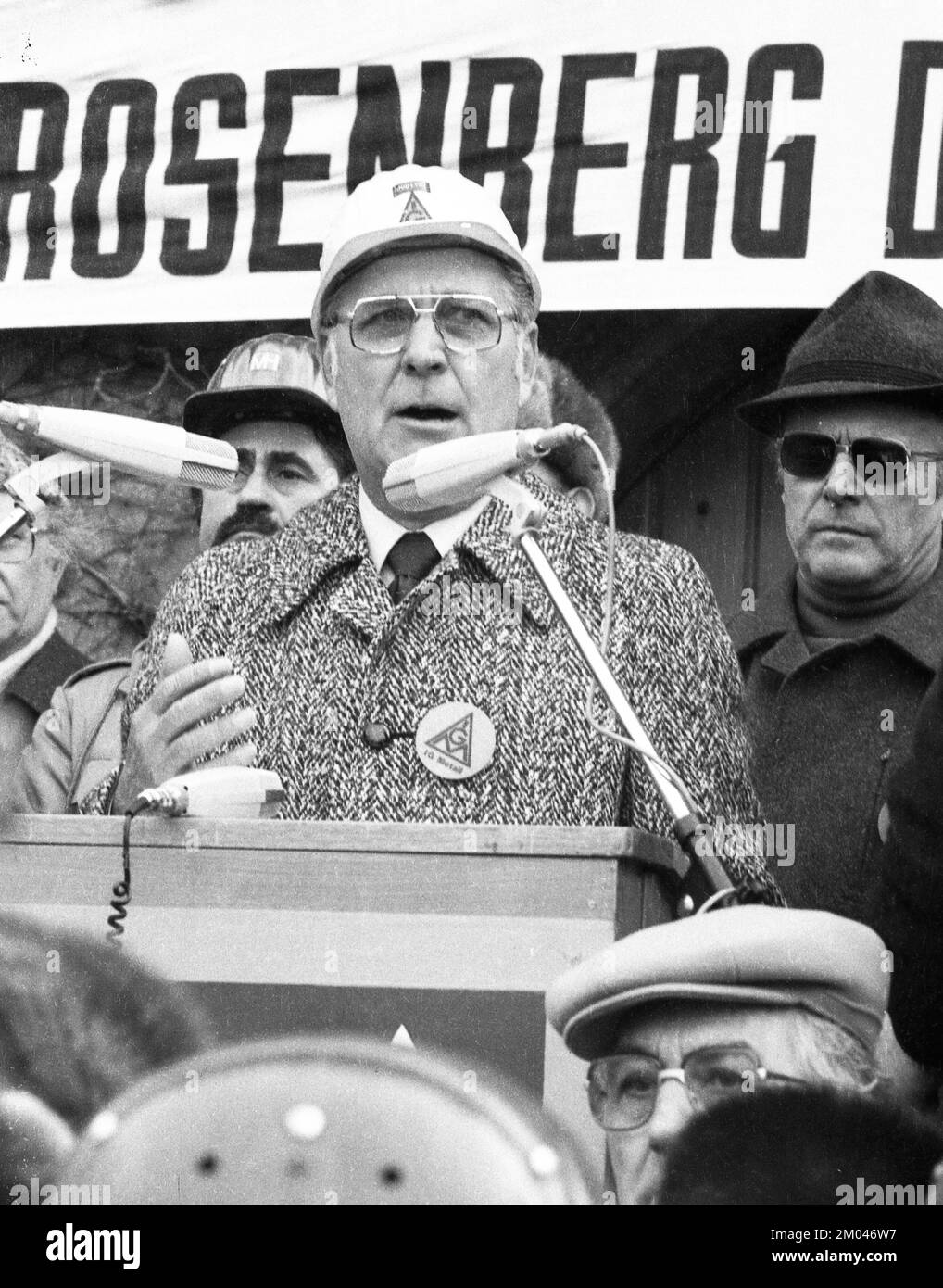 15, 000 operai siderurgici e i loro parenti e amici hanno manifestato contro la chiusura di Maxhütte. 21.02.1981 a Sulzbach-Rosenberg, Rudolf Judith at Foto Stock