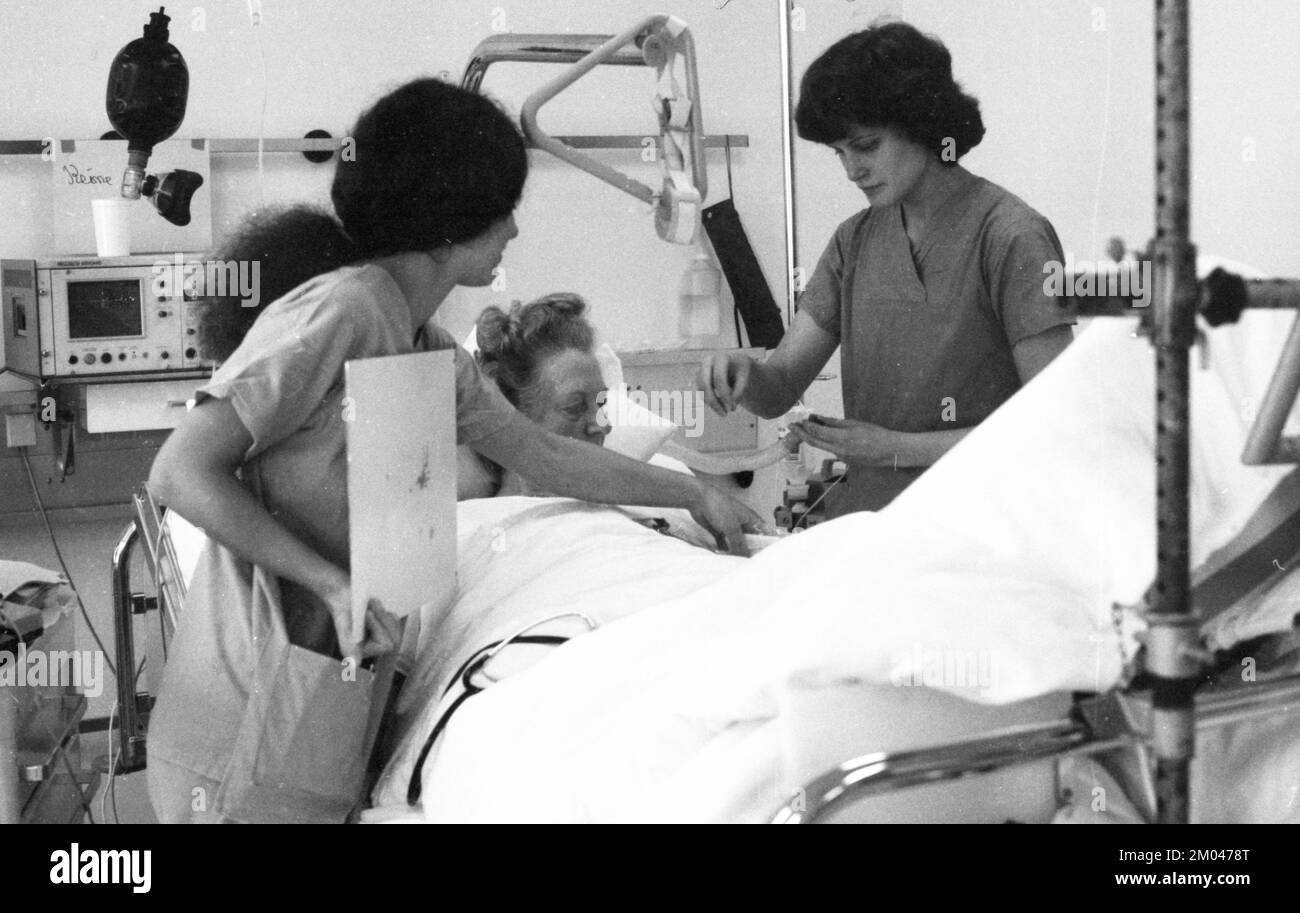 La vita quotidiana all'ospedale generale nell'ottobre 1981, Germania, Europa Foto Stock