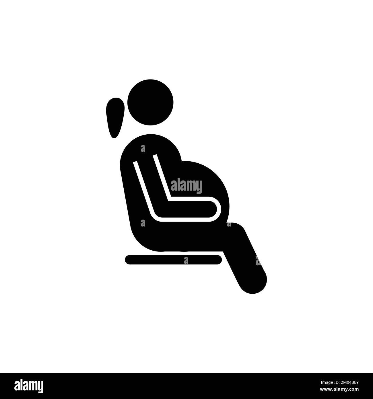 Donna incinta seduta icona vettore simbolo.trasporto pubblico pittogramma per posti prioritari. Si prega di offrire il vostro posto a donne in gravidanza cartello concetto. Illustrazione Vettoriale