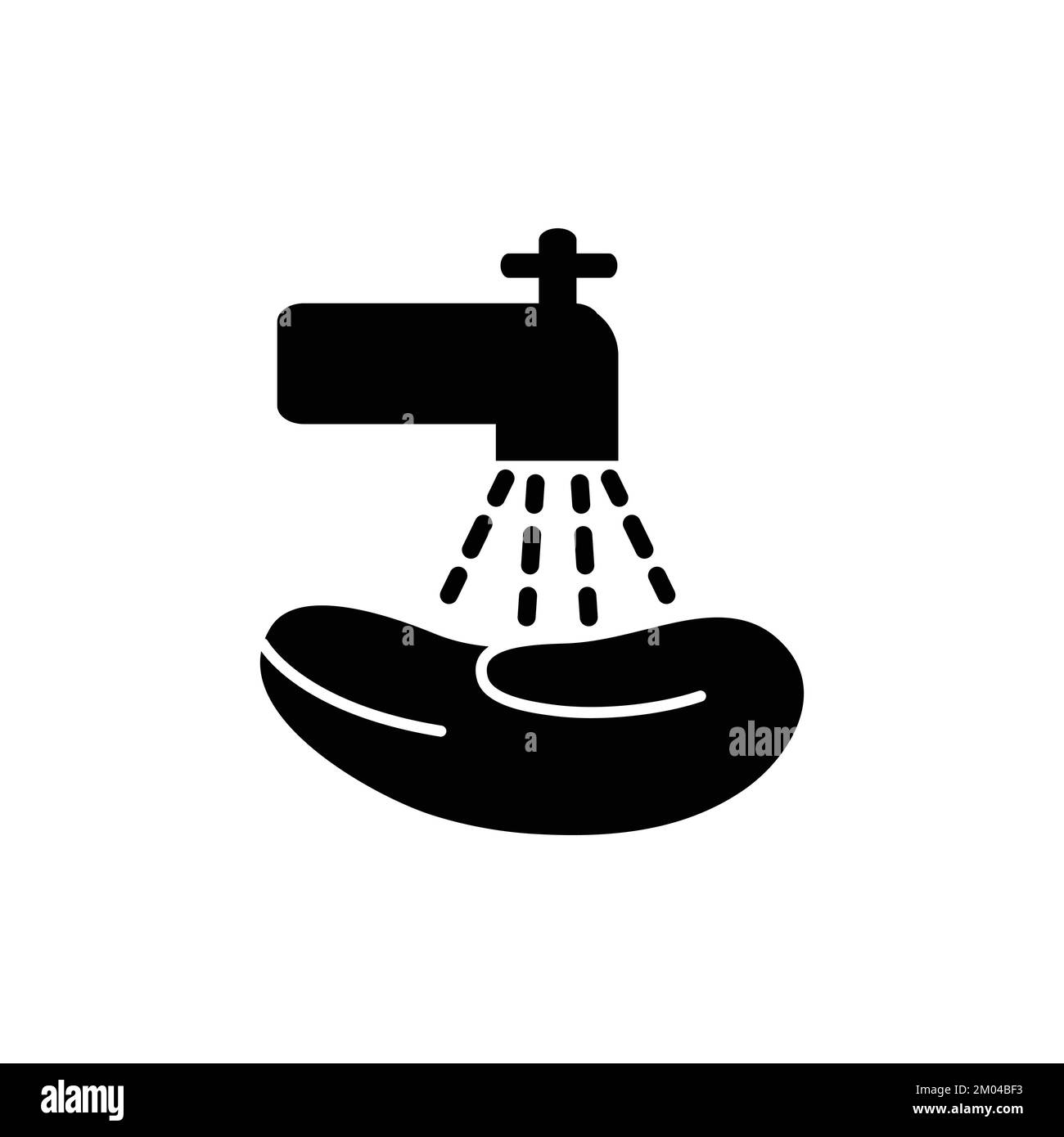 Simbolo vettoriale icona lavaggio mani sotto acqua di rubinetto. Illustrazione Vettoriale