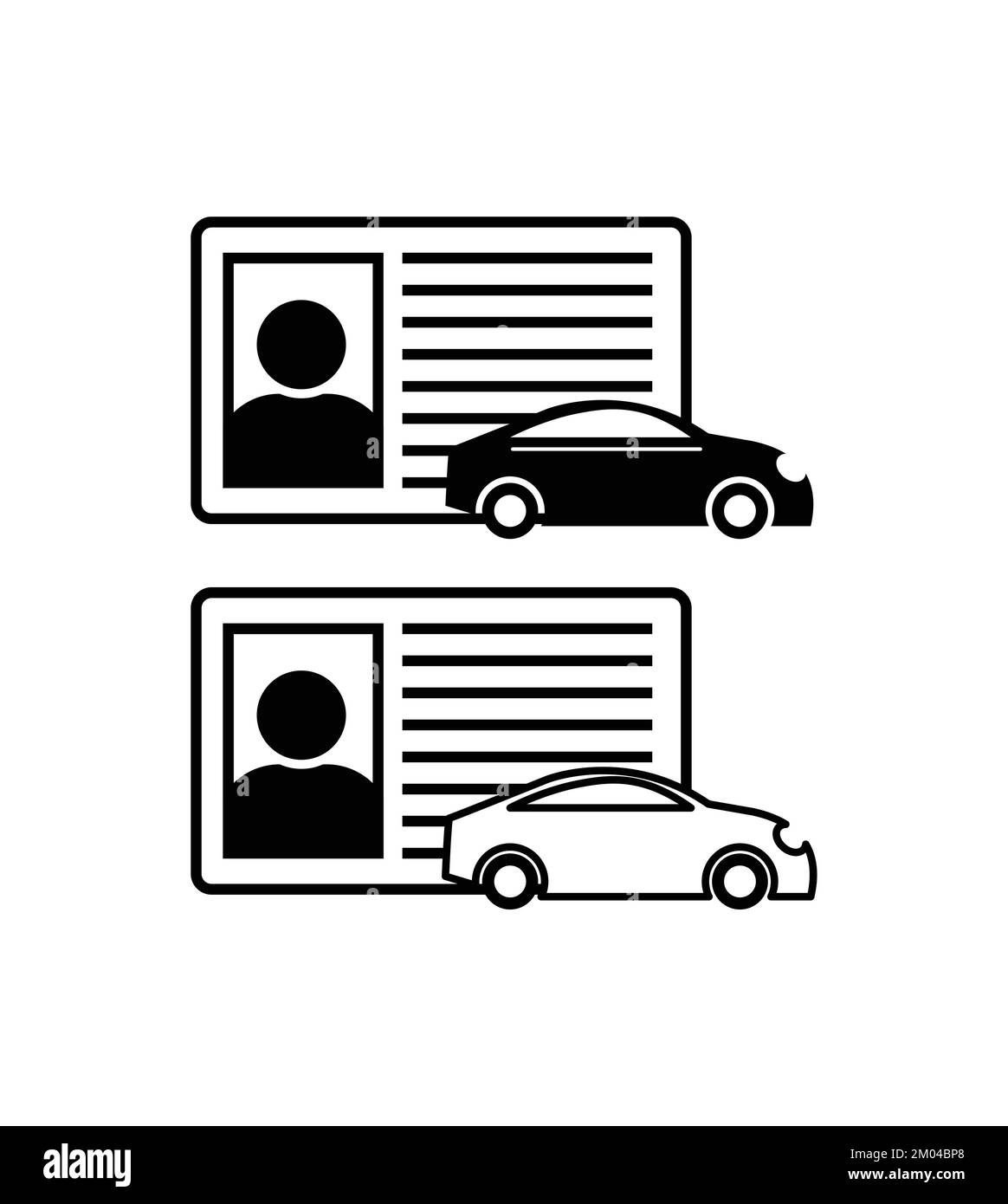 Pittogramma vettoriale dell'icona della carta della patente di guida. Illustrazione Vettoriale