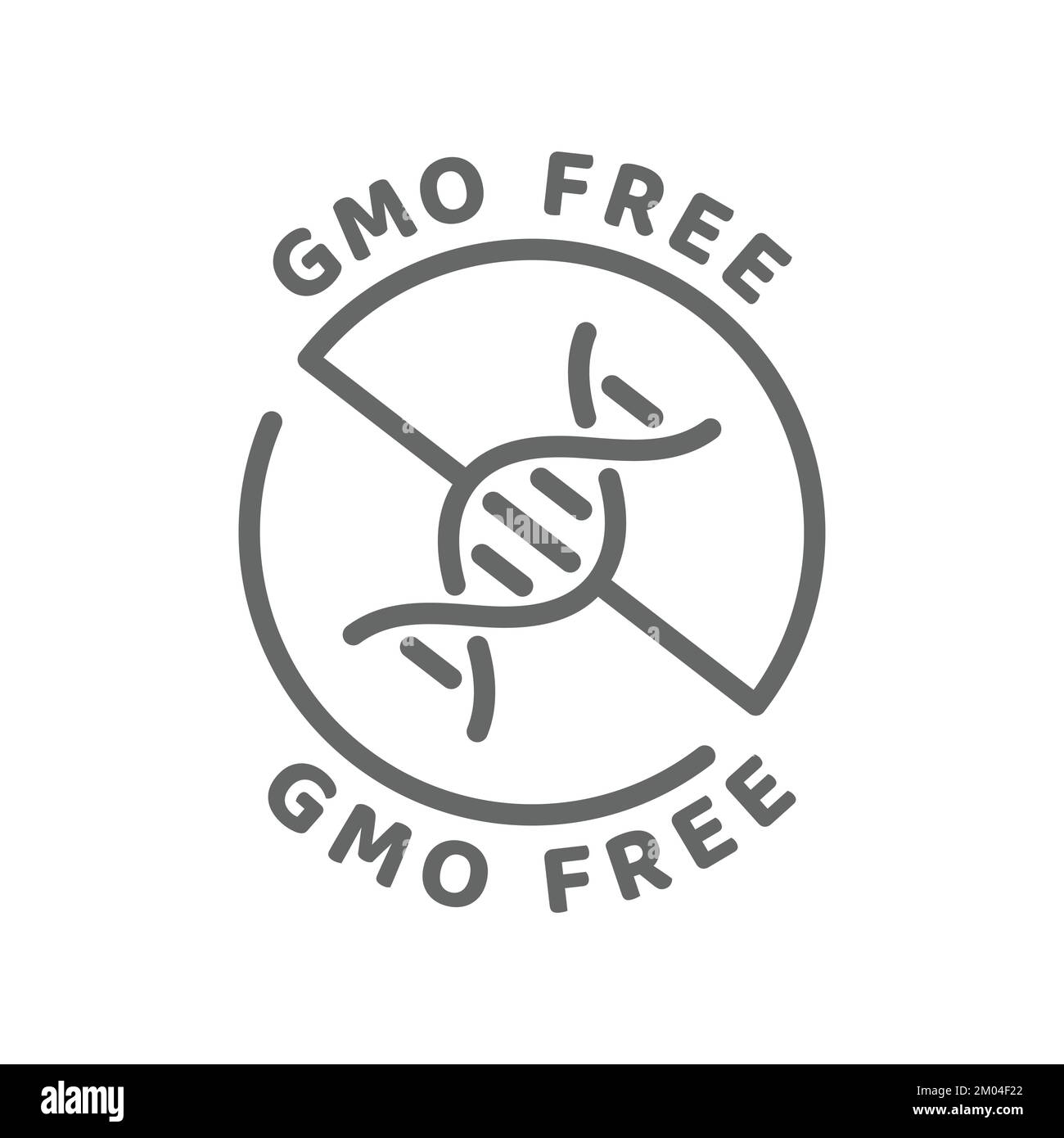 Icona vettore libero OGM. Etichetta con gli ingredienti, senza ogm. Illustrazione Vettoriale