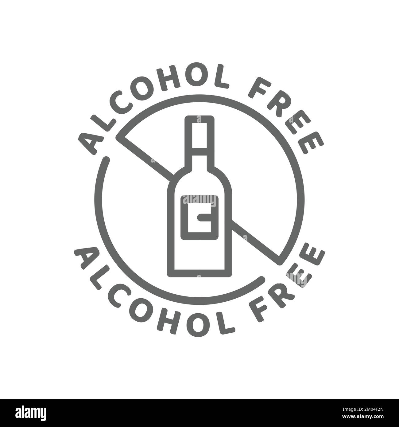 Icona vettore senza alcool. Etichetta con gli ingredienti, senza alcool. Illustrazione Vettoriale