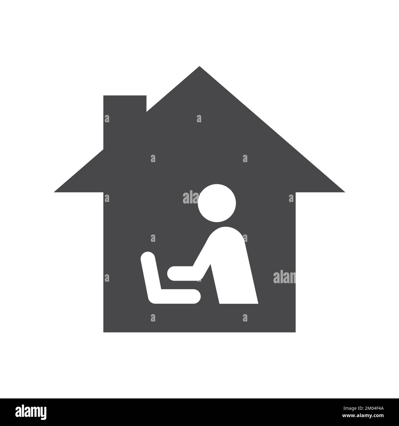 Icona vettoriale nera per ufficio domestico. Lavorare da casa simbolo riempito. Illustrazione Vettoriale