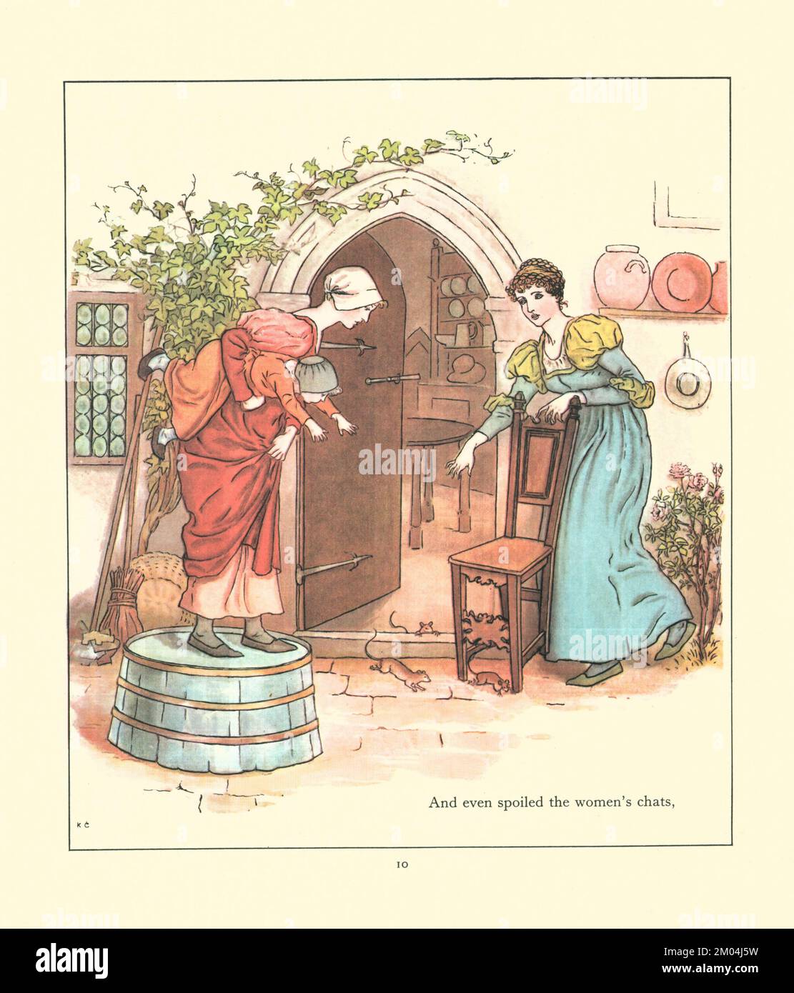 Ratti e topi illustrati da KATE GREENAWAY (1846-1901) artista e scrittore inglese. Per il Pied Piper di Hamelin di Robert Browning, 1812-1889 pubblicato da Warne nel 1910 Foto Stock