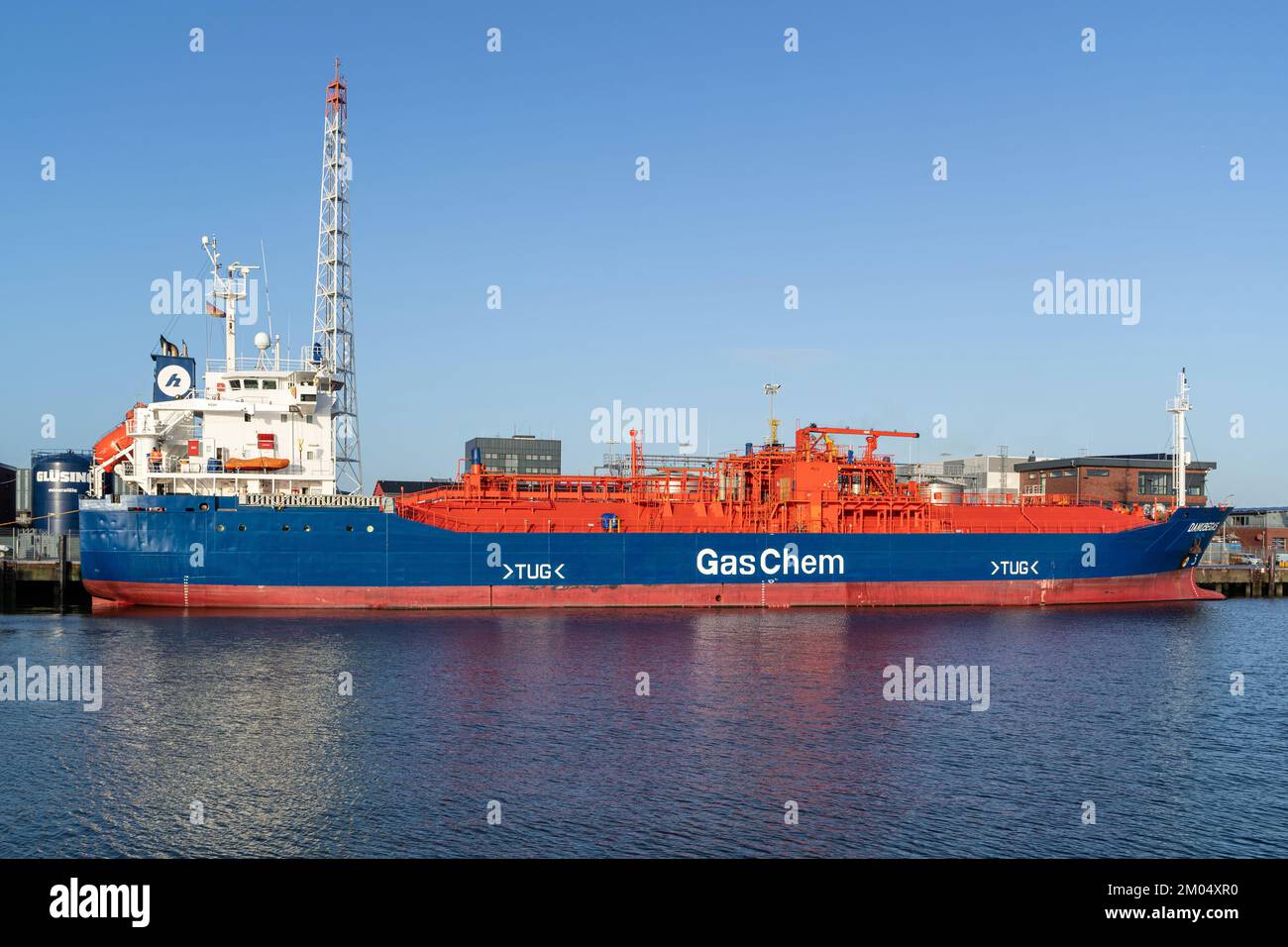 GasChem LPG portatore DANUBEGAS nel porto di Cuxhaven, Germania Foto Stock