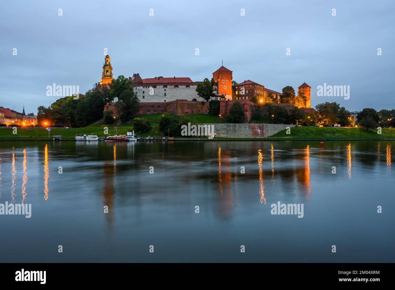 Castello di Wawel sul fiume Vistola nel centro di Cracovia, Polonia Foto Stock