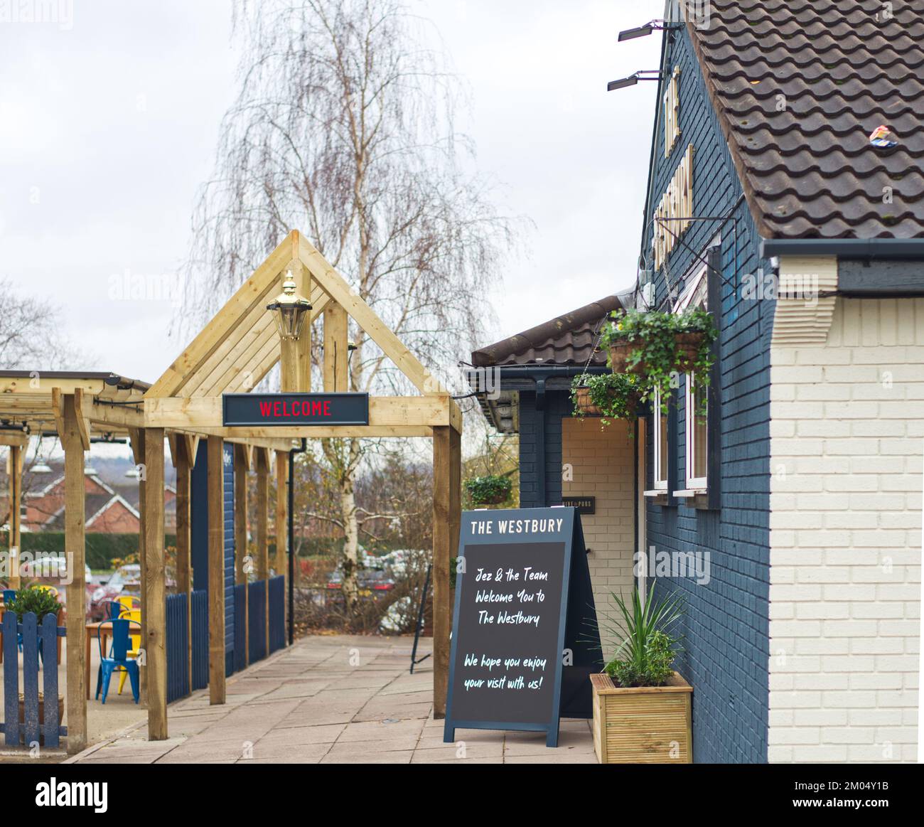 Il Westbury Pub di Newcastle, recentemente rinnovato, si trova sotto Lyme Staffordshire Foto Stock