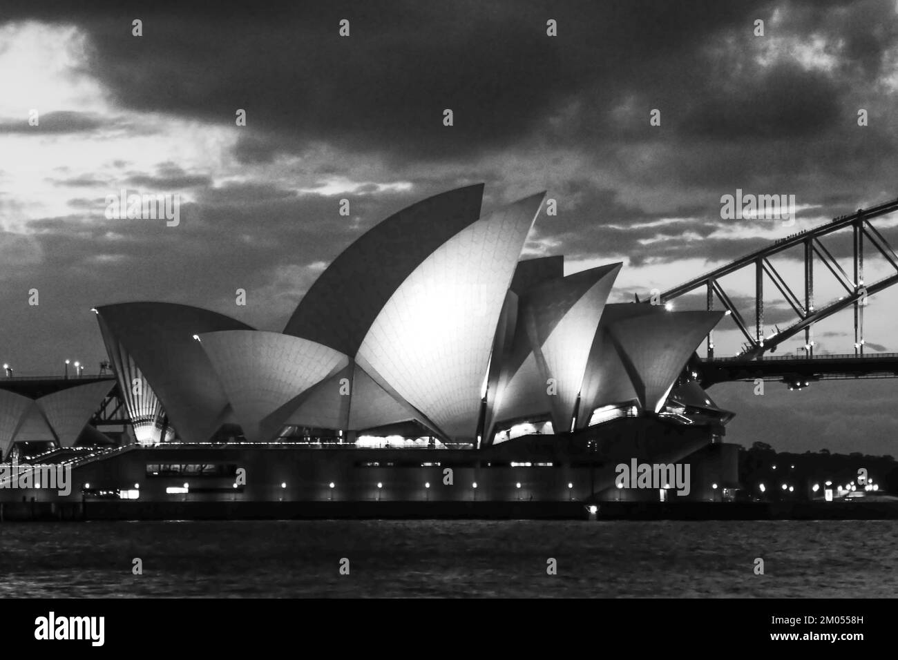 La Sydney Opera House in Australia, di notte Foto Stock