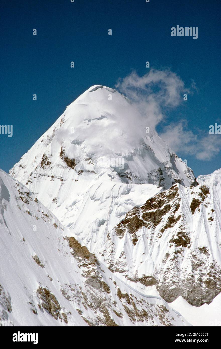 Cina. Tibet. Everest North Face. Vista di Pumori. Foto Stock
