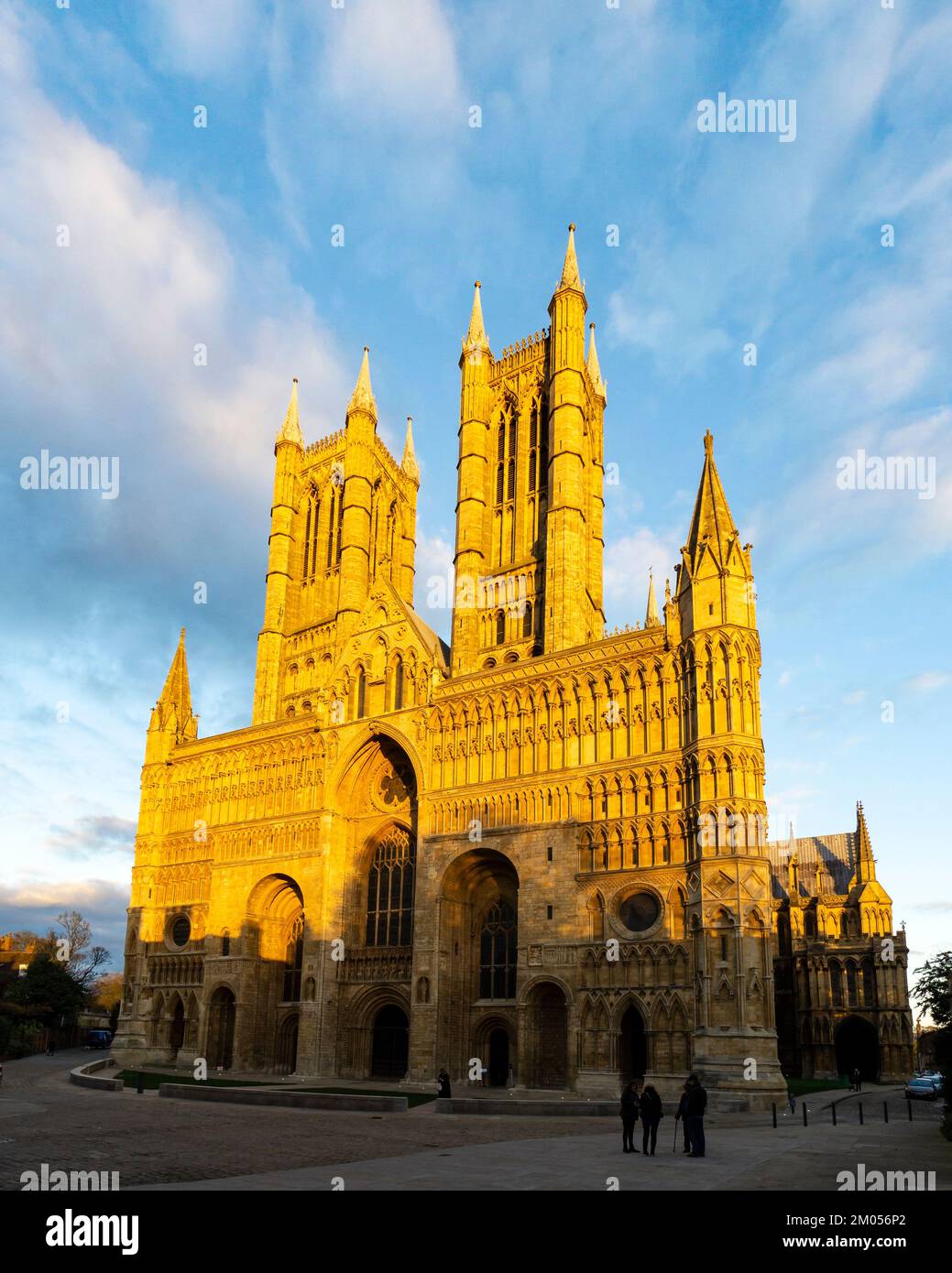 Luce serale sulla cattedrale di Lincoln, città di Lincoln 2022 Foto Stock