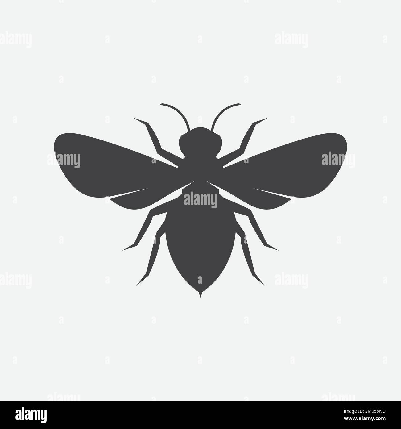 Elemento di design dell'icona Bee. Bee insetto silhouette. Illustrazione vettoriale Illustrazione Vettoriale