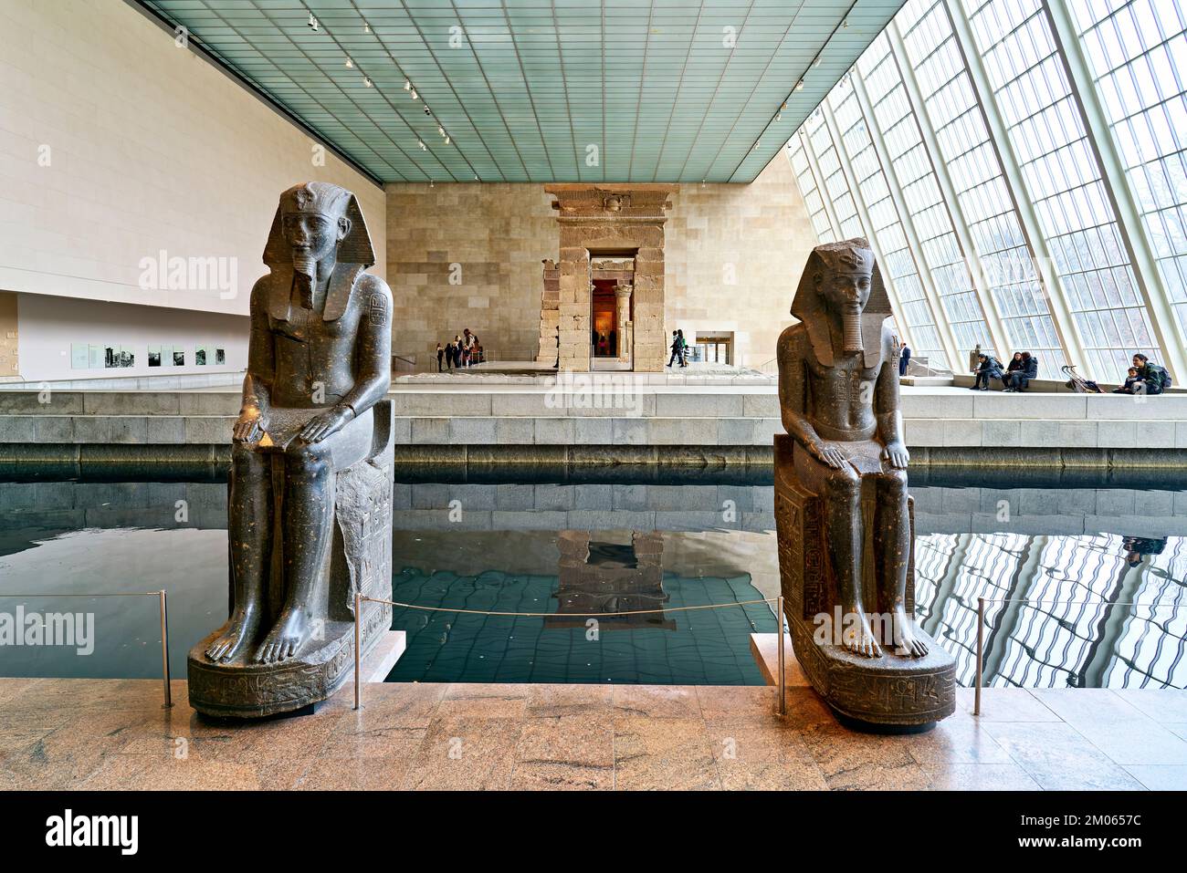 New York. Manhattan. Stati Uniti. Il Metropolitan Museum of Art Arte egiziana Tempio di Dendur Foto Stock