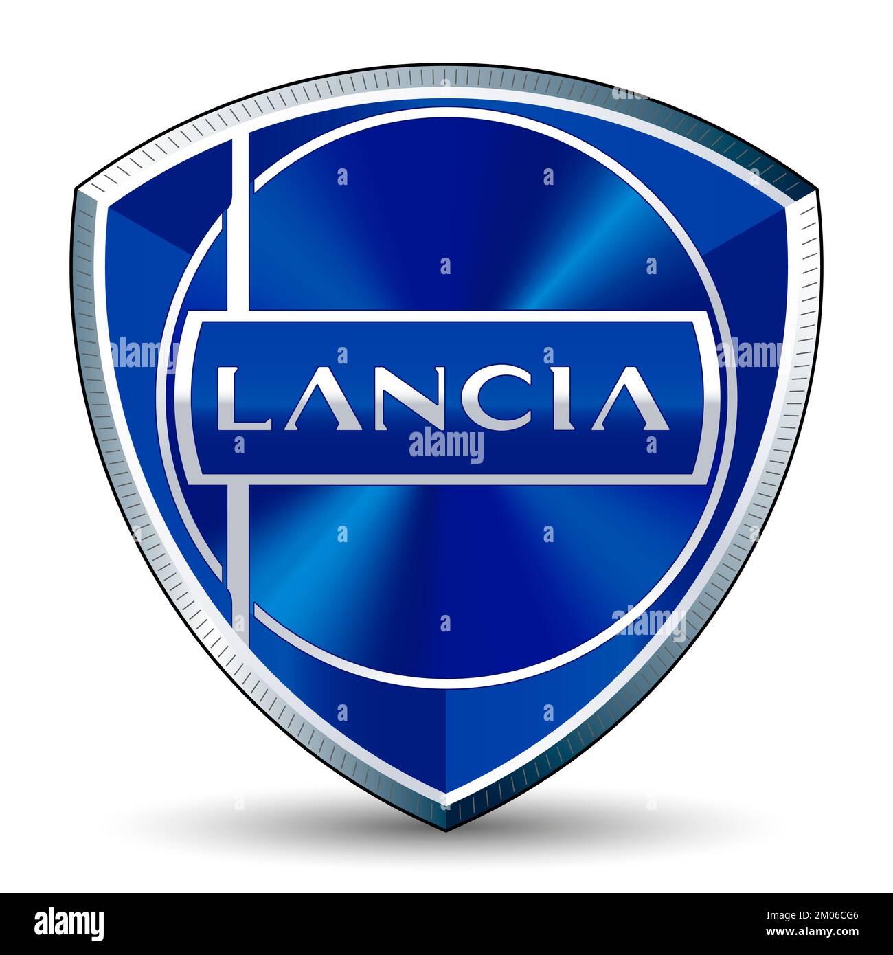 Italia anno 2022, nuovo logo Lancia auto automotive, illustrazione Foto Stock