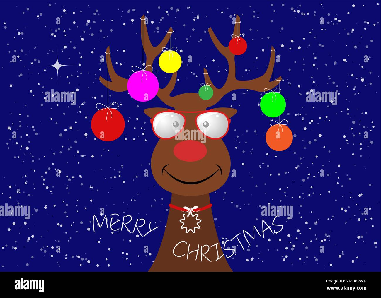 UK Greetings Biglietto Di Natale Per Nipote - Renna Dorata E Albero, Con Busta - copertina