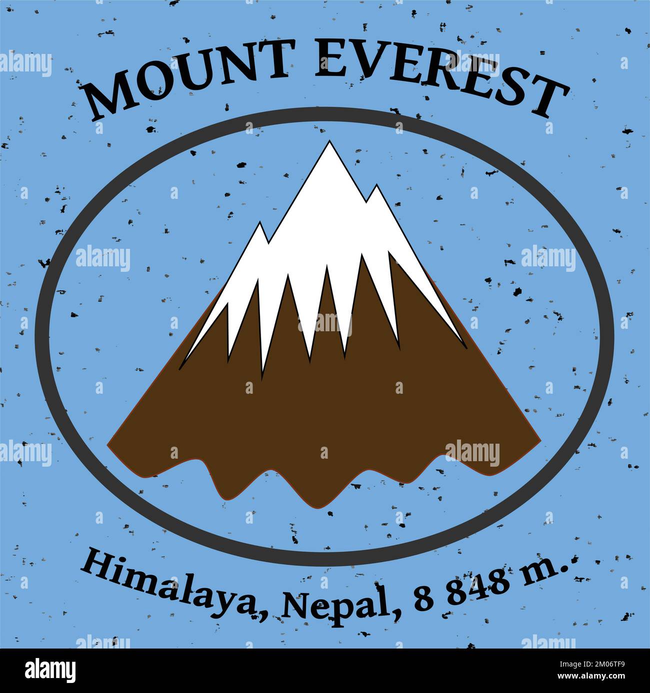 Monte ama Dablam montagna vettore illustrazione paesaggio montagne himalayas Illustrazione Vettoriale