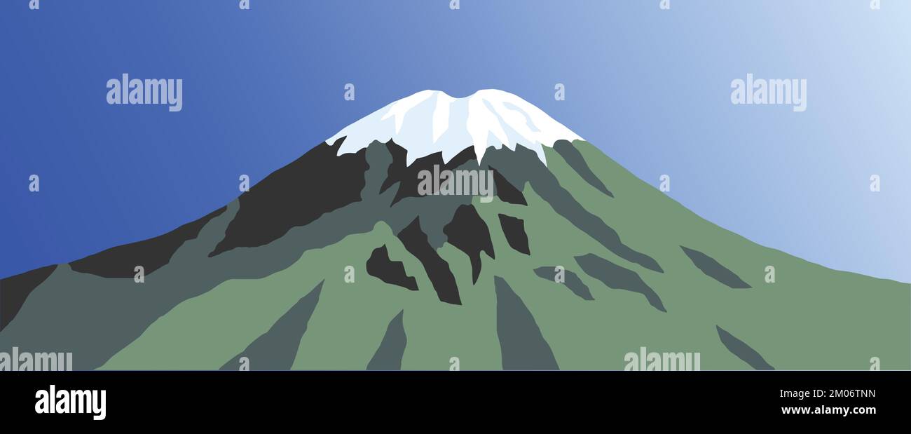 Vulcano vettore Monte El misti in Perù illustrazione montagna Illustrazione Vettoriale