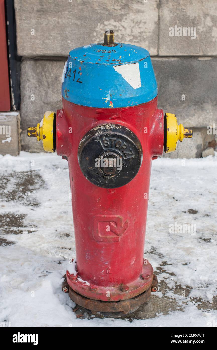 Idrante antincendio a Quebec City Foto Stock