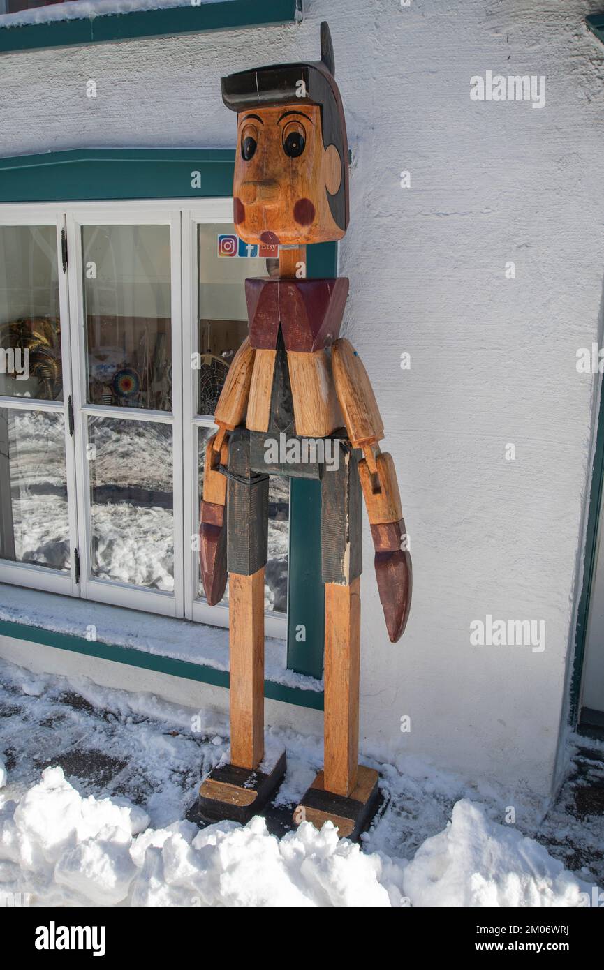 Statua di Pinocchio a Petit Champlain a Quebec City, Quebec, Canada Foto Stock