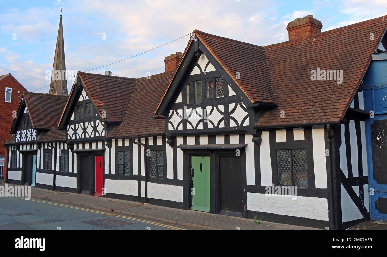 Aubreys Almshouses 1630, edificio storico, 13,15 e 17 Berrington St, Hereford Foto Stock