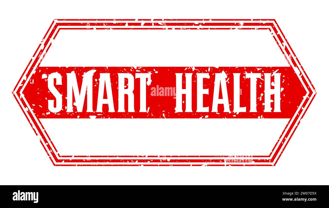 Semplice timbro in gomma vintage con testo Smart Health. Illustrazione Vettoriale