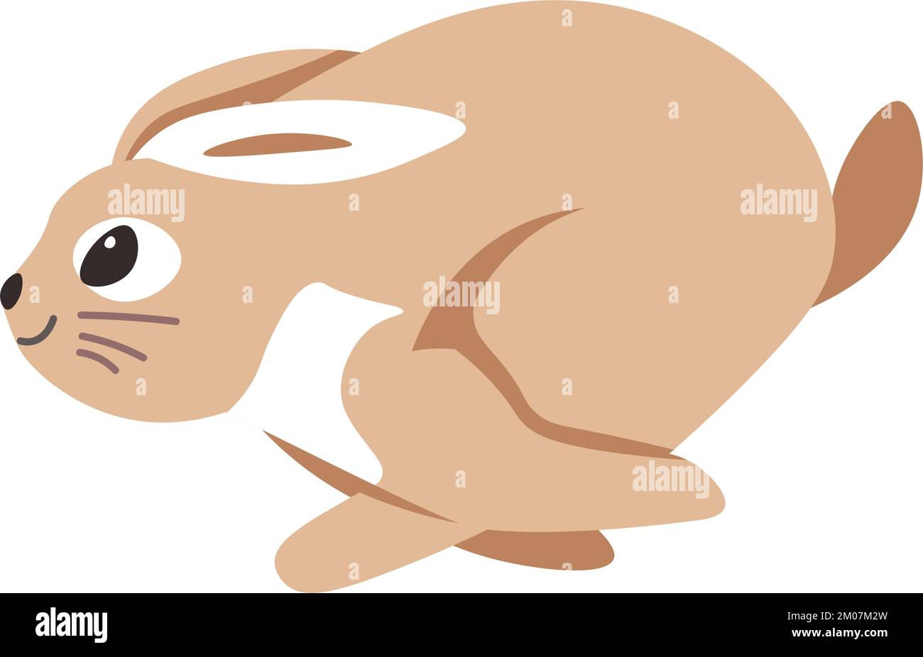 Coniglio che corre veloce, lepre animale in vettore di movimento Illustrazione Vettoriale