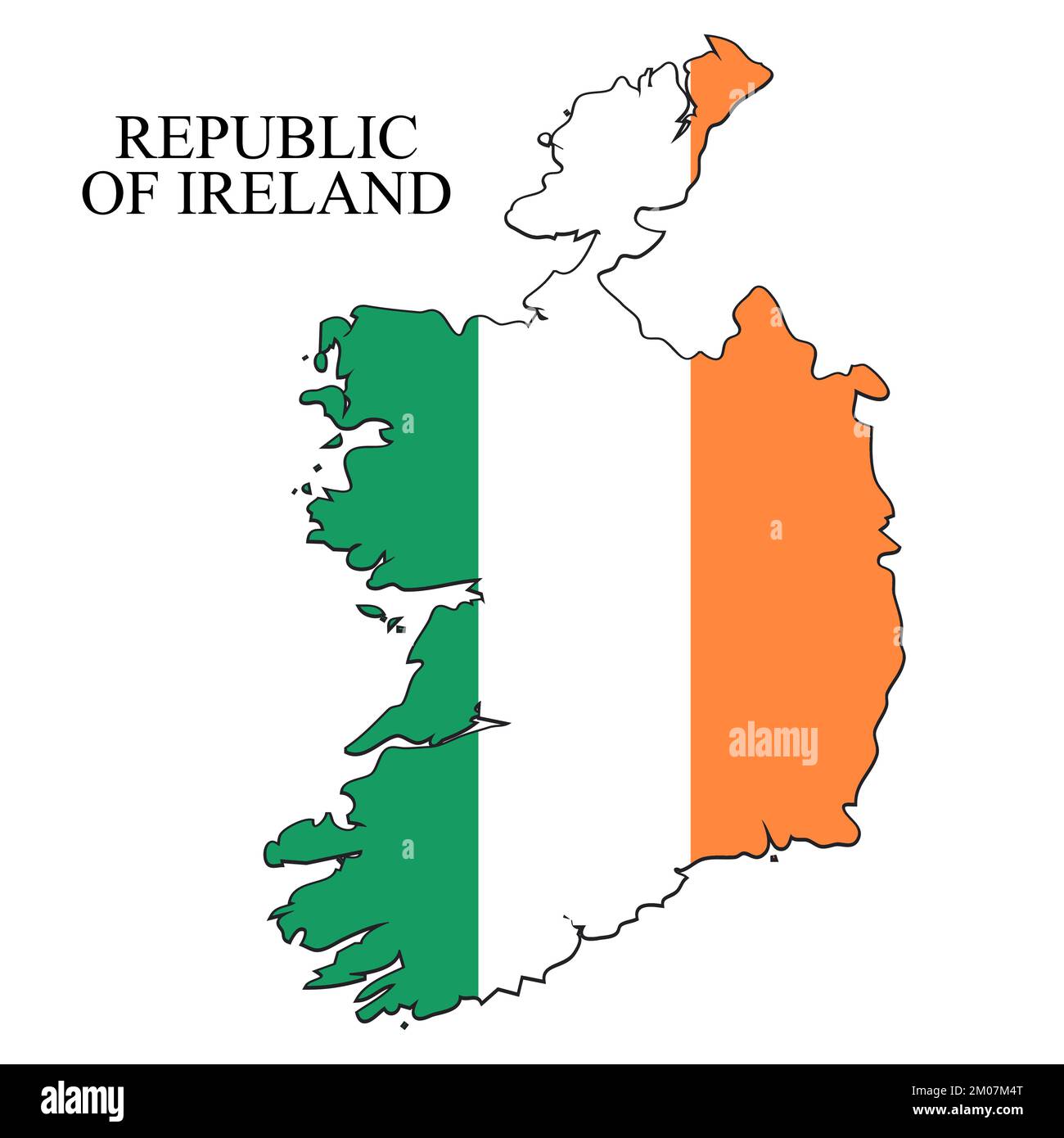 Illustrazione del vettore cartografico della Repubblica d'Irlanda. Economia globale. Paese famoso. Nord Europa. Europa. Illustrazione Vettoriale