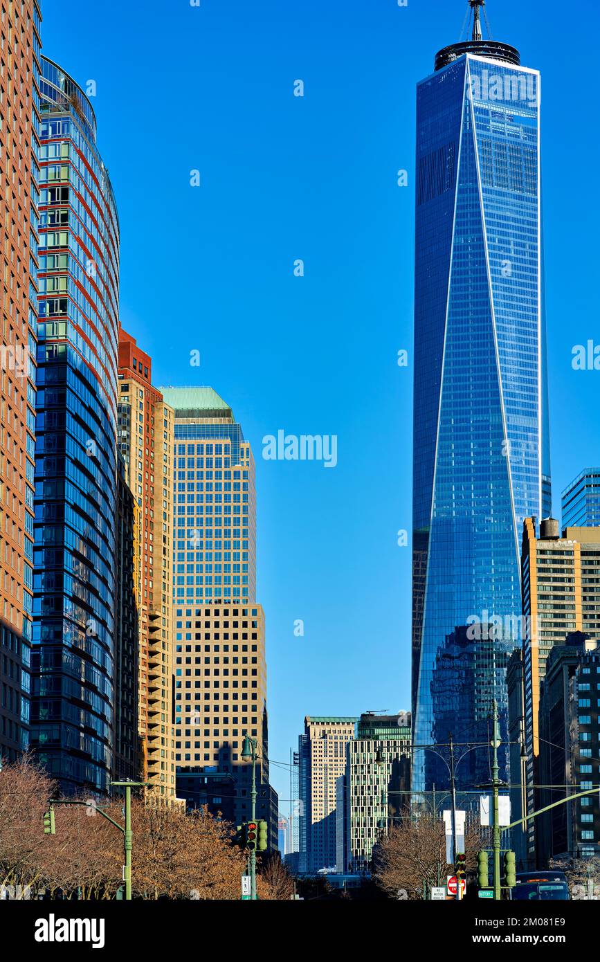 New York. Manhattan. Stati Uniti. One World Trade Center Foto Stock