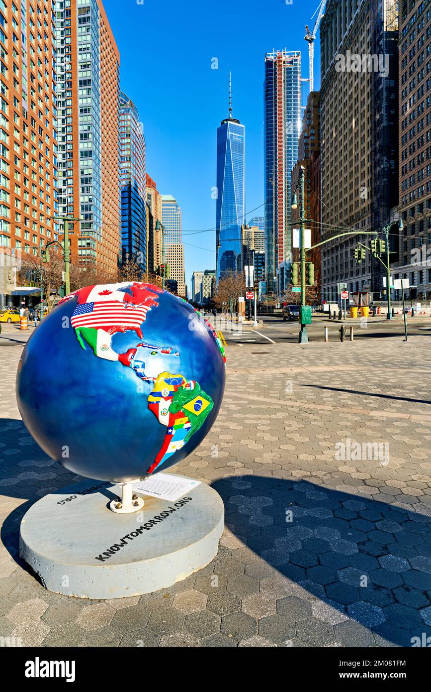 New York. Manhattan. Stati Uniti. One World Trade Center Foto Stock