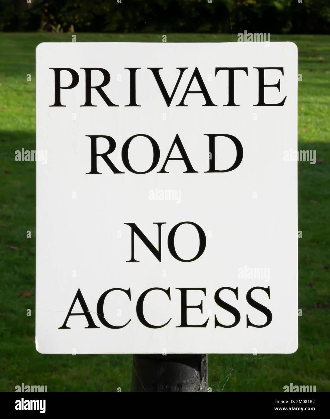 Cartello strada privata senza accesso Foto Stock