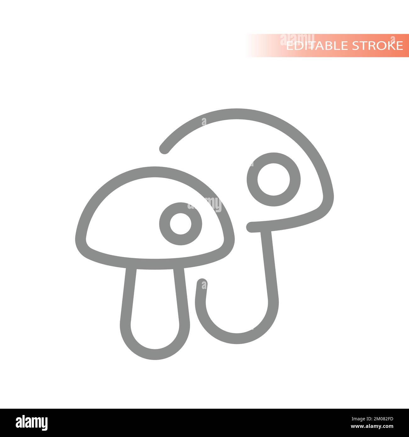 Icona vettore linea funghi. Simbolo a forma di fungo con contorno semplice. Illustrazione Vettoriale