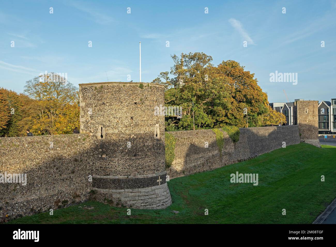 City Wall, Canterbury, Kent, Inghilterra, Regno Unito, Europa Foto Stock