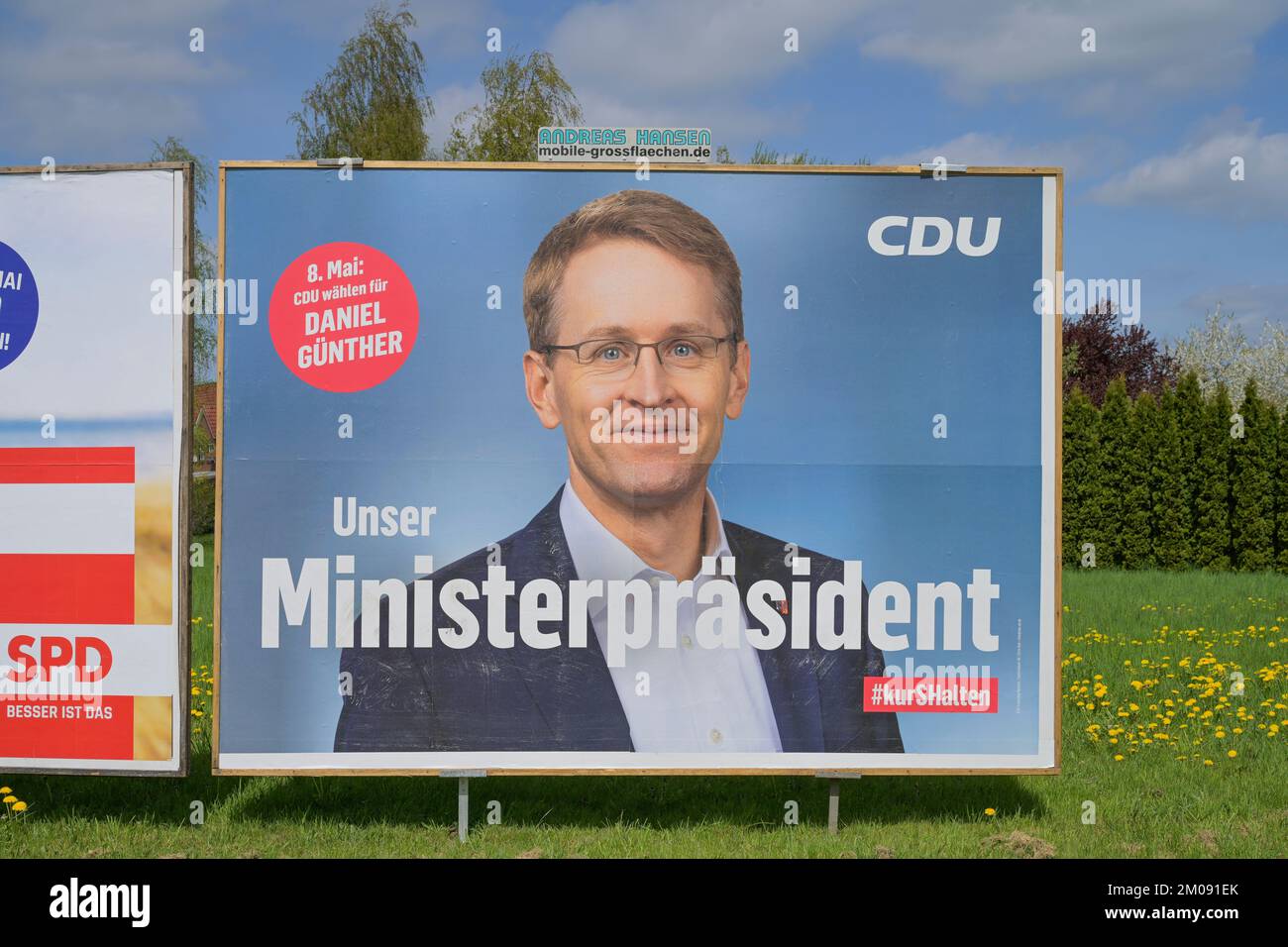 Ministerpräsident Daniel Günther, Wahlplakat Landtagswahl Schleswig-Holstein 2022, Deutschland Foto Stock