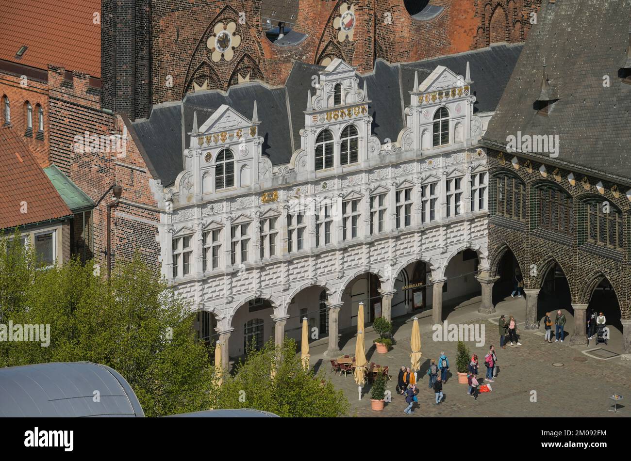 Renaissancelaube, Rathaus, Markt, Lübeck, Schleswig-Holstein, Germania Foto Stock
