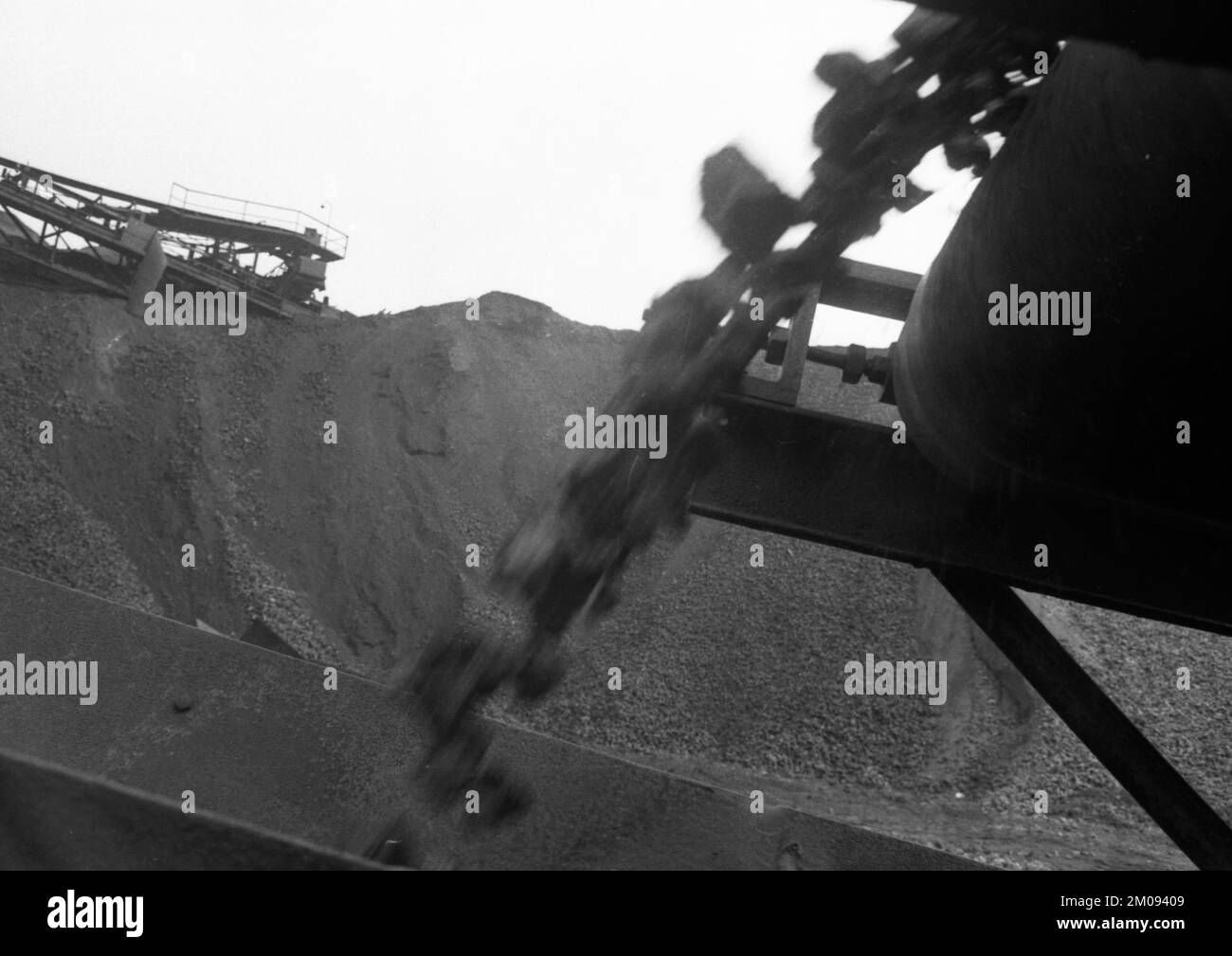 A causa della crisi energetica e mineraria, la regione della Ruhr è stata scossa da dimostrazioni, proteste, discariche di carbone e miniere in disuso dal 1965 al 1970, Germania, Foto Stock