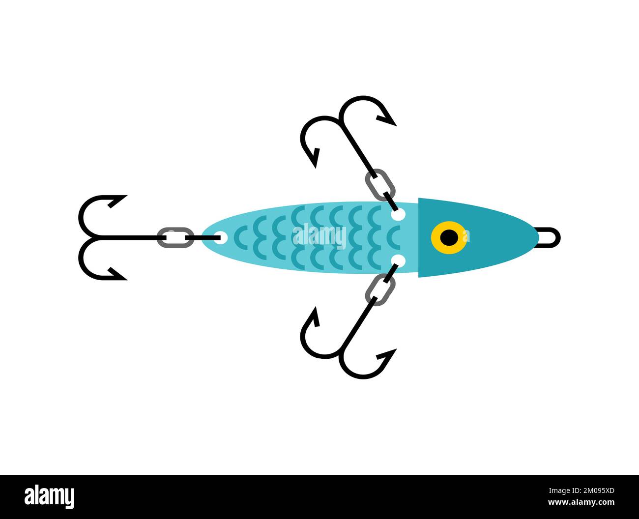 Attrezzatura da pesca spinner. Illustrazione vettoriale. Accessorio per la pesca Illustrazione Vettoriale