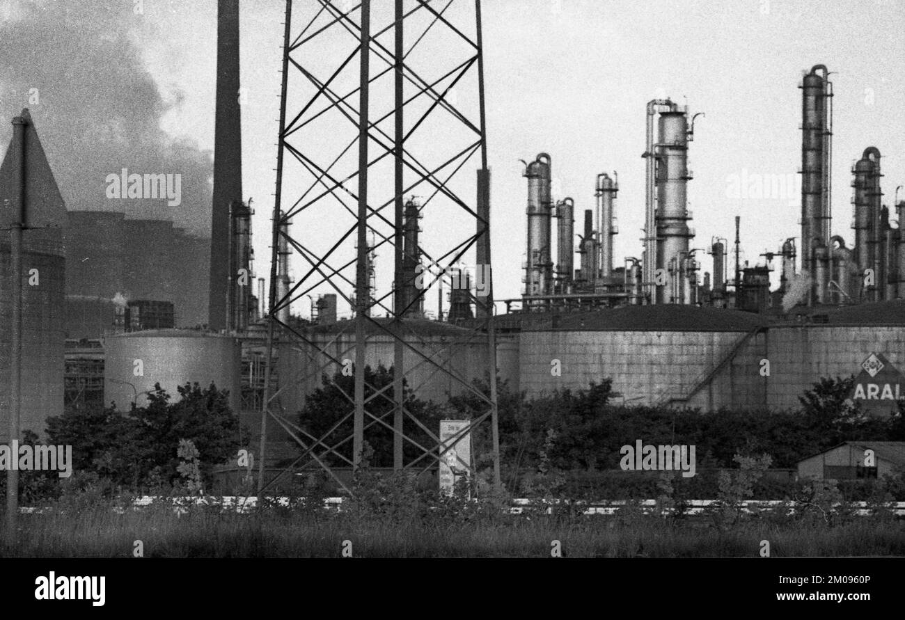 Inquinamento atmosferico, qui su 29.6.1971 a Gelsenkirchen, Germania, Europa Foto Stock