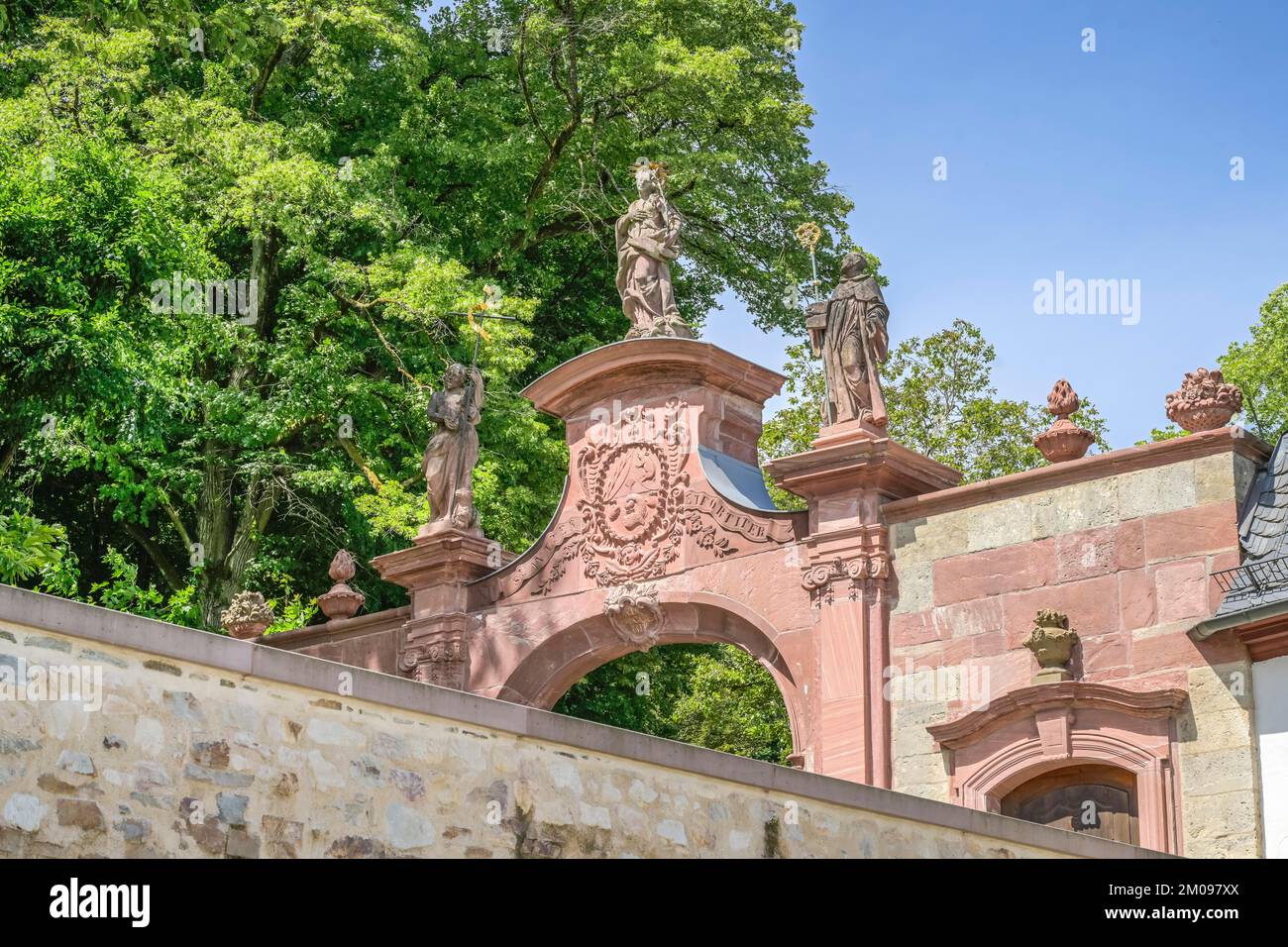 SANDSTEIN-Portal, Kloster Eberbach, Eltville, Hessen, Deutschland Foto Stock