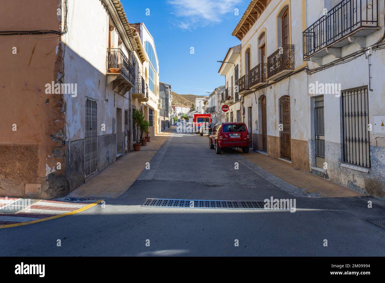 Piccole stradine di Cantoria, Valle di Almanzora, provincia di Almeria, Andalusia, Spagna Foto Stock