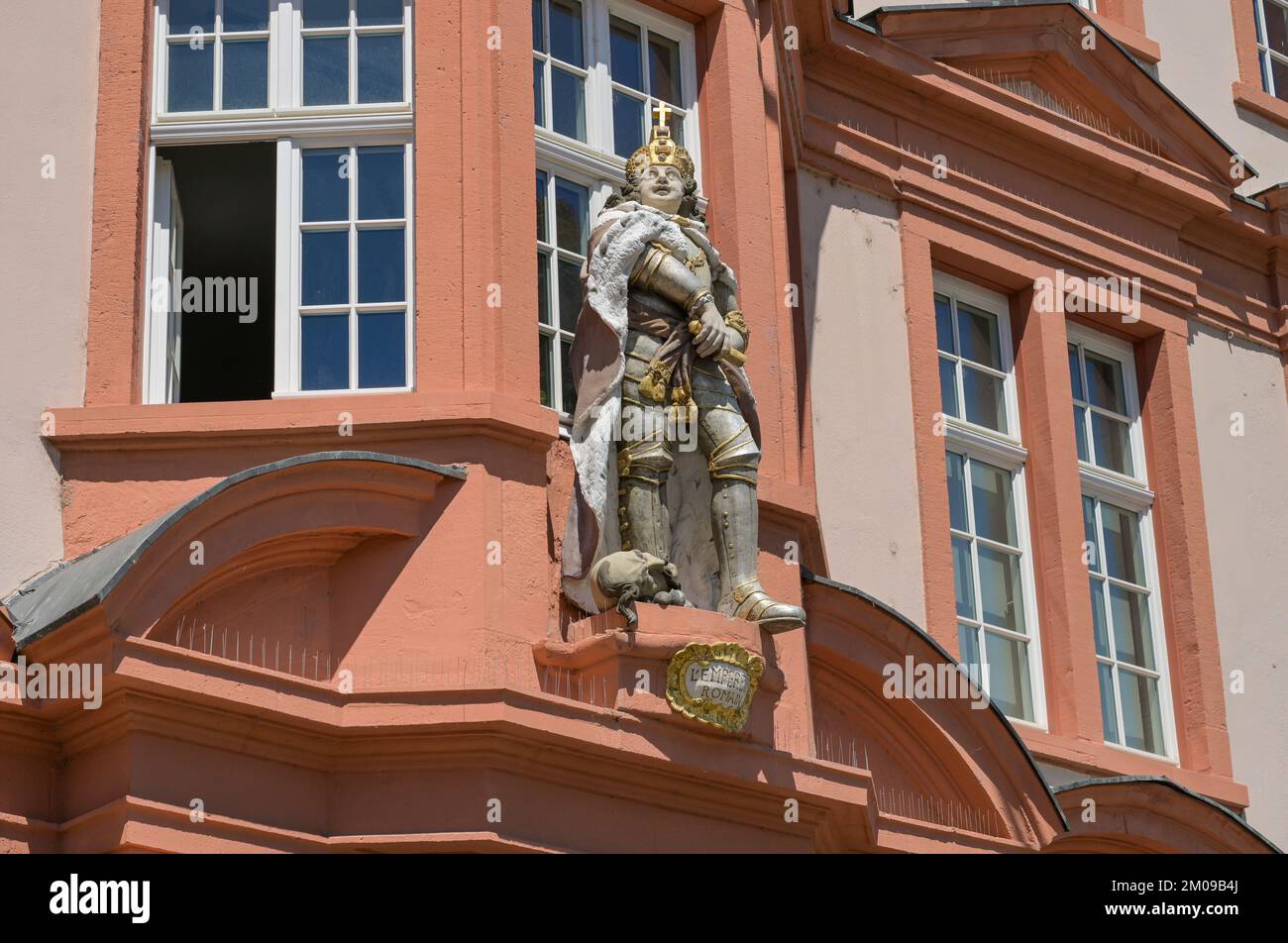 Haus Zum Römischen Kaiser, Gutenberg-Museum, Liebfrauenplatz, Magonza, Rheinland-Pfalz, Germania Foto Stock