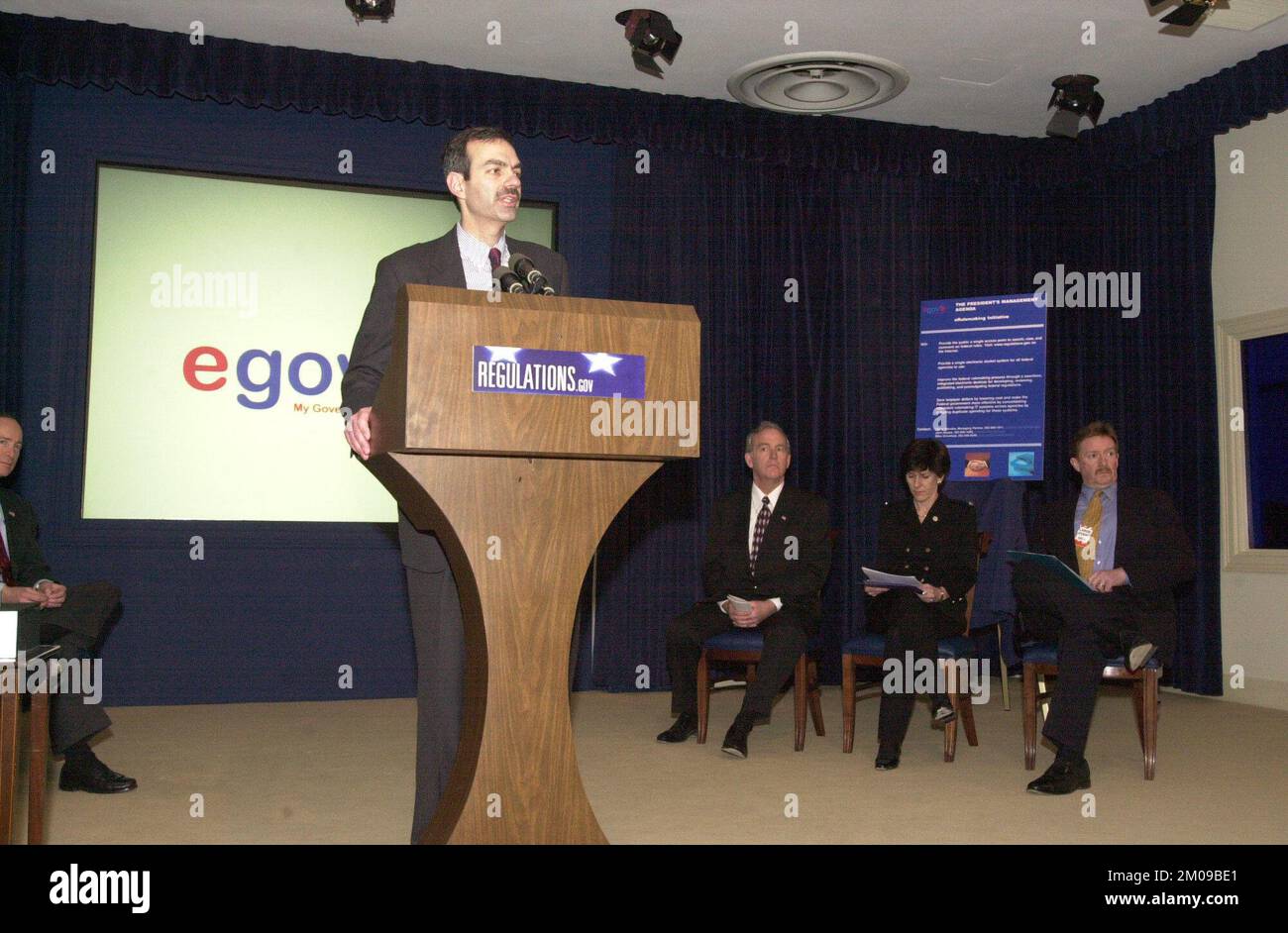 Vice Amministratore Linda Fisher a e-Gov Presentation , Environmental Protection Agency Foto Stock