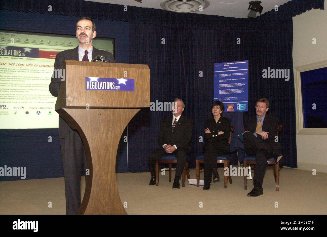 Vice Amministratore Linda Fisher a e-Gov Presentation , Environmental Protection Agency Foto Stock