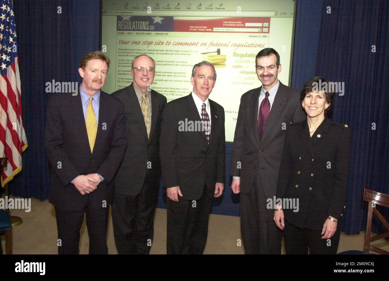 Vice Amministratore Linda Fisher a e-Gov Presentation , Environmental Protection Agency Foto Stock