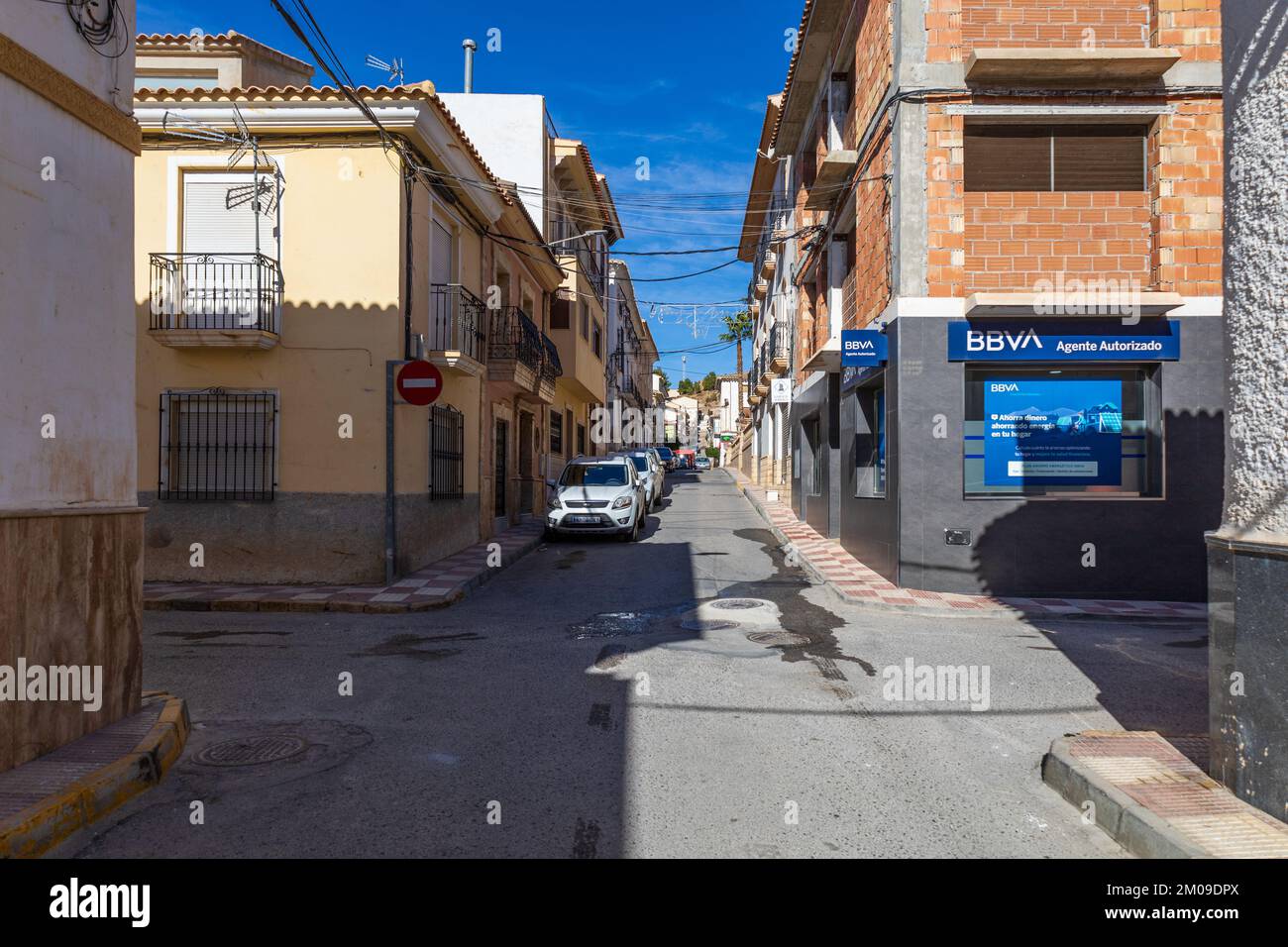 Piccole stradine nella città di Cantoria, Valle di Almanzora, provincia di Almeria, Andalusia, Spagna Foto Stock