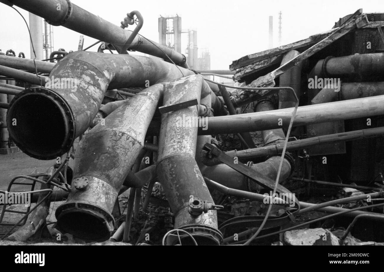 L'impianto di coking della colleria Gneisenau di Dortmund-Oespel è stato scosso da un'esplosione il 17 luglio 1974. Il danno alla proprietà è stato considerevole, Ger Foto Stock
